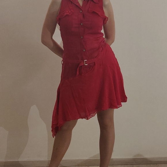 BGN (France) Fuchsia Dress with asymmetric skirt - Picture 2 of 5